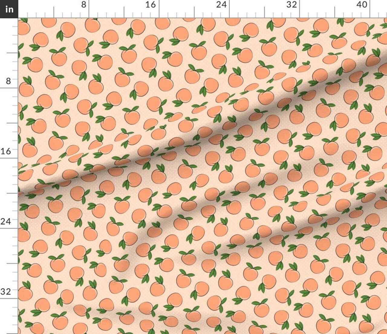 Peach Fabric Summer Fruit Little Arrow Polka Dots Baby Girl Custom Printed Fabric by Spoonflower Various Fabrics by the Yard or Fat Quarter